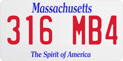 MA license plate 316MB4
