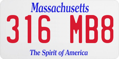 MA license plate 316MB8