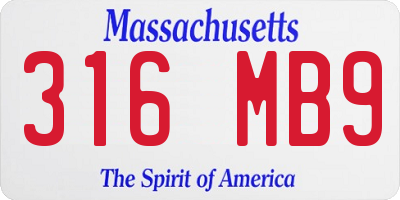 MA license plate 316MB9