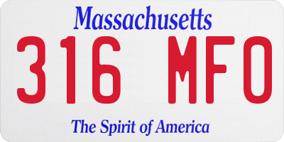 MA license plate 316MF0