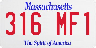 MA license plate 316MF1