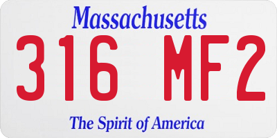 MA license plate 316MF2