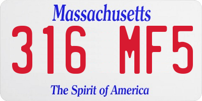 MA license plate 316MF5