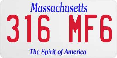 MA license plate 316MF6