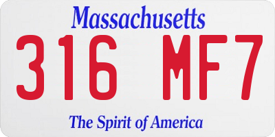 MA license plate 316MF7