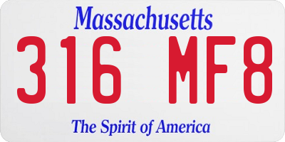 MA license plate 316MF8
