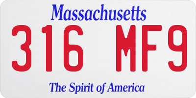 MA license plate 316MF9