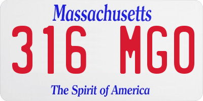 MA license plate 316MG0