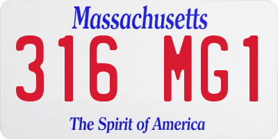 MA license plate 316MG1