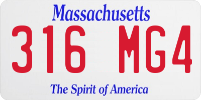 MA license plate 316MG4