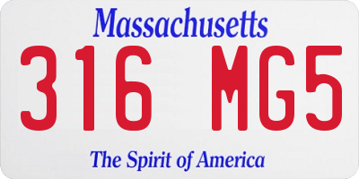 MA license plate 316MG5