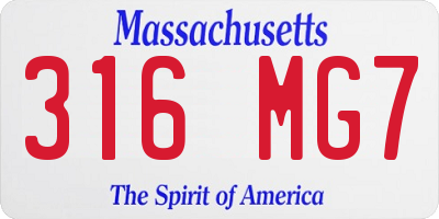 MA license plate 316MG7