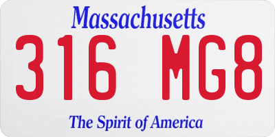 MA license plate 316MG8