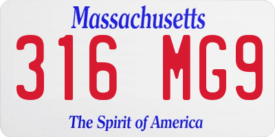 MA license plate 316MG9