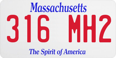 MA license plate 316MH2