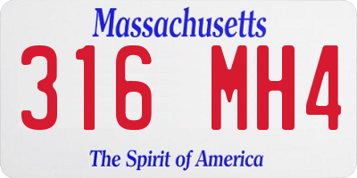 MA license plate 316MH4