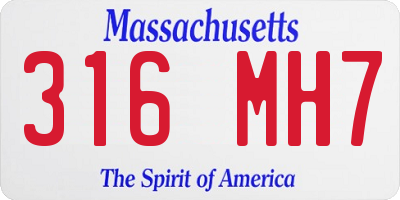 MA license plate 316MH7