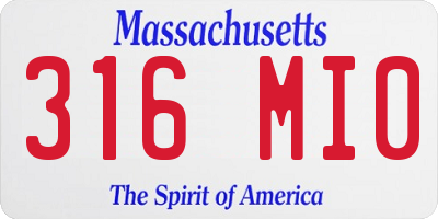 MA license plate 316MI0