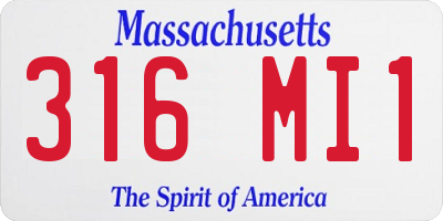 MA license plate 316MI1