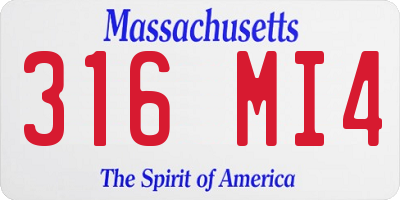MA license plate 316MI4