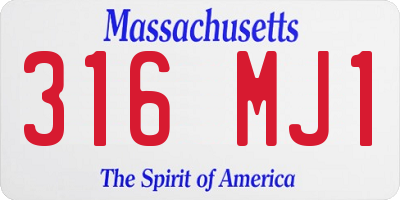 MA license plate 316MJ1