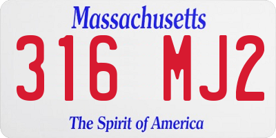 MA license plate 316MJ2