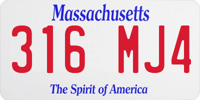 MA license plate 316MJ4