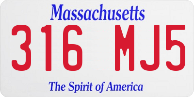 MA license plate 316MJ5