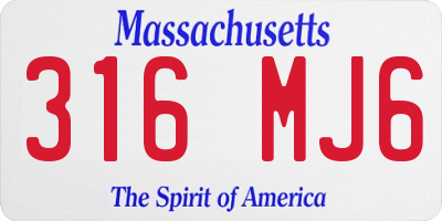 MA license plate 316MJ6