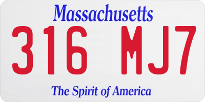 MA license plate 316MJ7