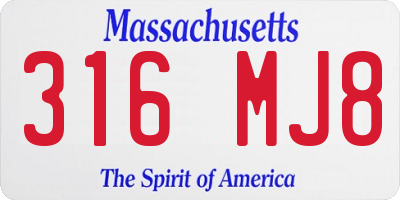 MA license plate 316MJ8