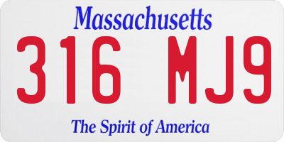 MA license plate 316MJ9
