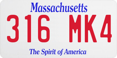 MA license plate 316MK4