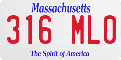 MA license plate 316ML0