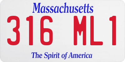 MA license plate 316ML1