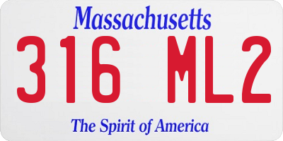 MA license plate 316ML2