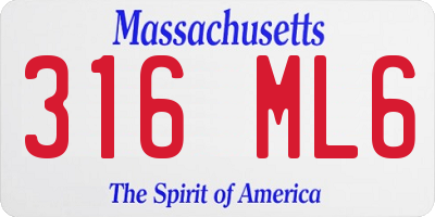MA license plate 316ML6