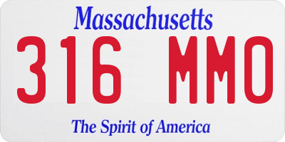 MA license plate 316MM0