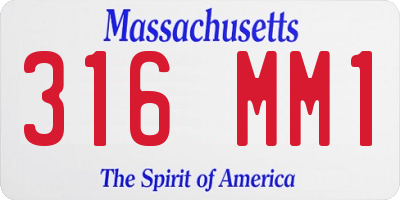MA license plate 316MM1