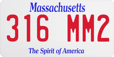 MA license plate 316MM2