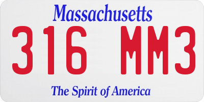MA license plate 316MM3