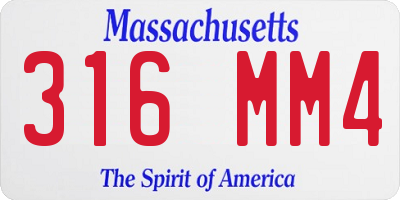 MA license plate 316MM4