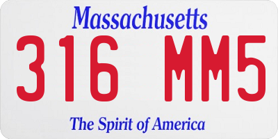 MA license plate 316MM5