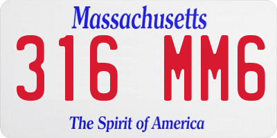 MA license plate 316MM6