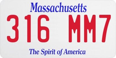 MA license plate 316MM7