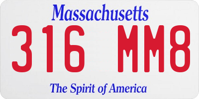 MA license plate 316MM8