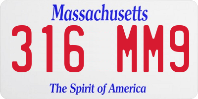 MA license plate 316MM9