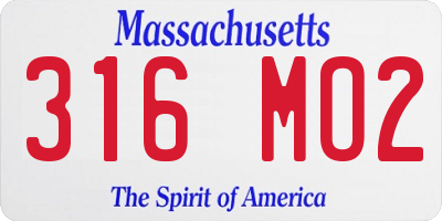 MA license plate 316MO2