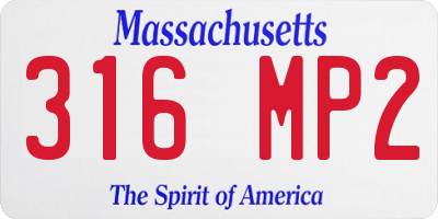 MA license plate 316MP2