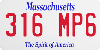 MA license plate 316MP6